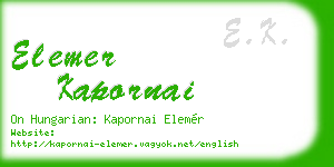 elemer kapornai business card